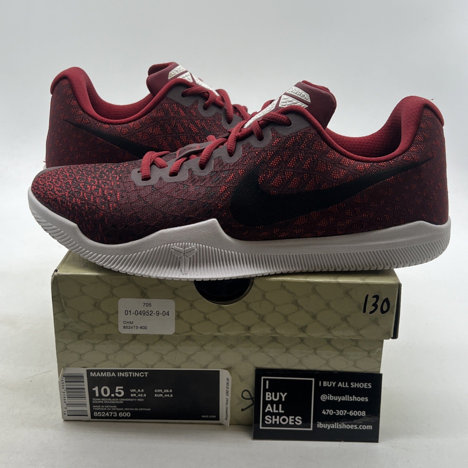 Size 10.5 - Nike Mamba Instinct Team Red (852473-600)