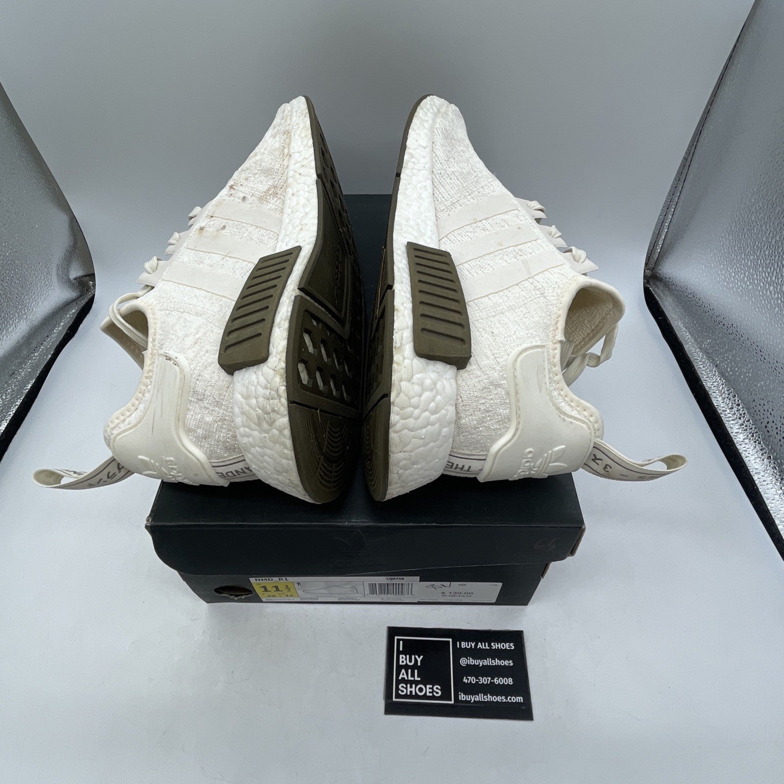 Size 11.5 - Adidas Champs Sports x NMD_R1 Chalk and Olive (CQ0758)