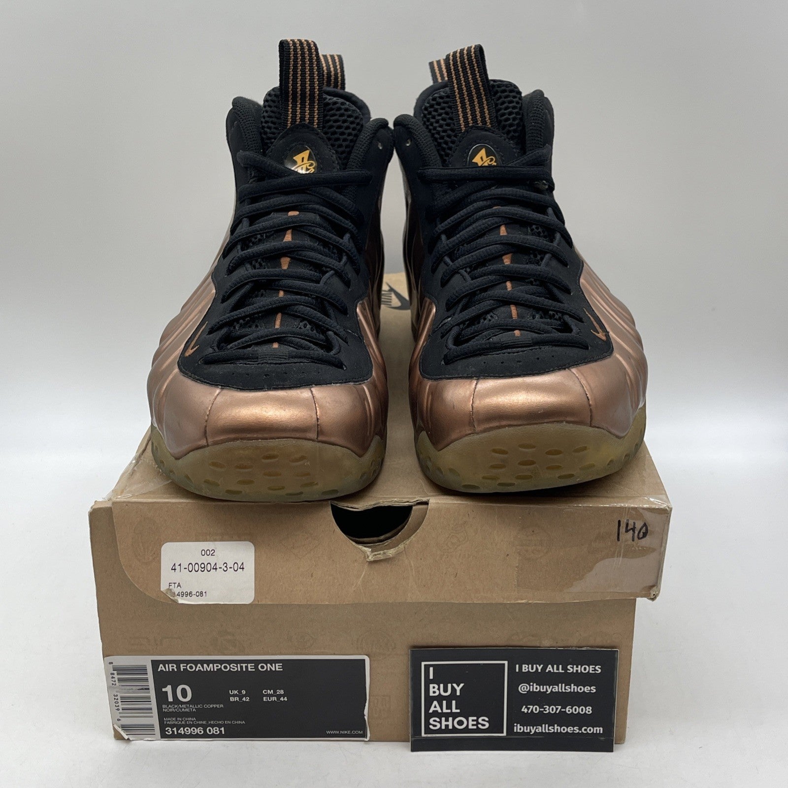 Size 10 - Nike Air Foamposite One Dirty Copper Black Suede (314996-081)