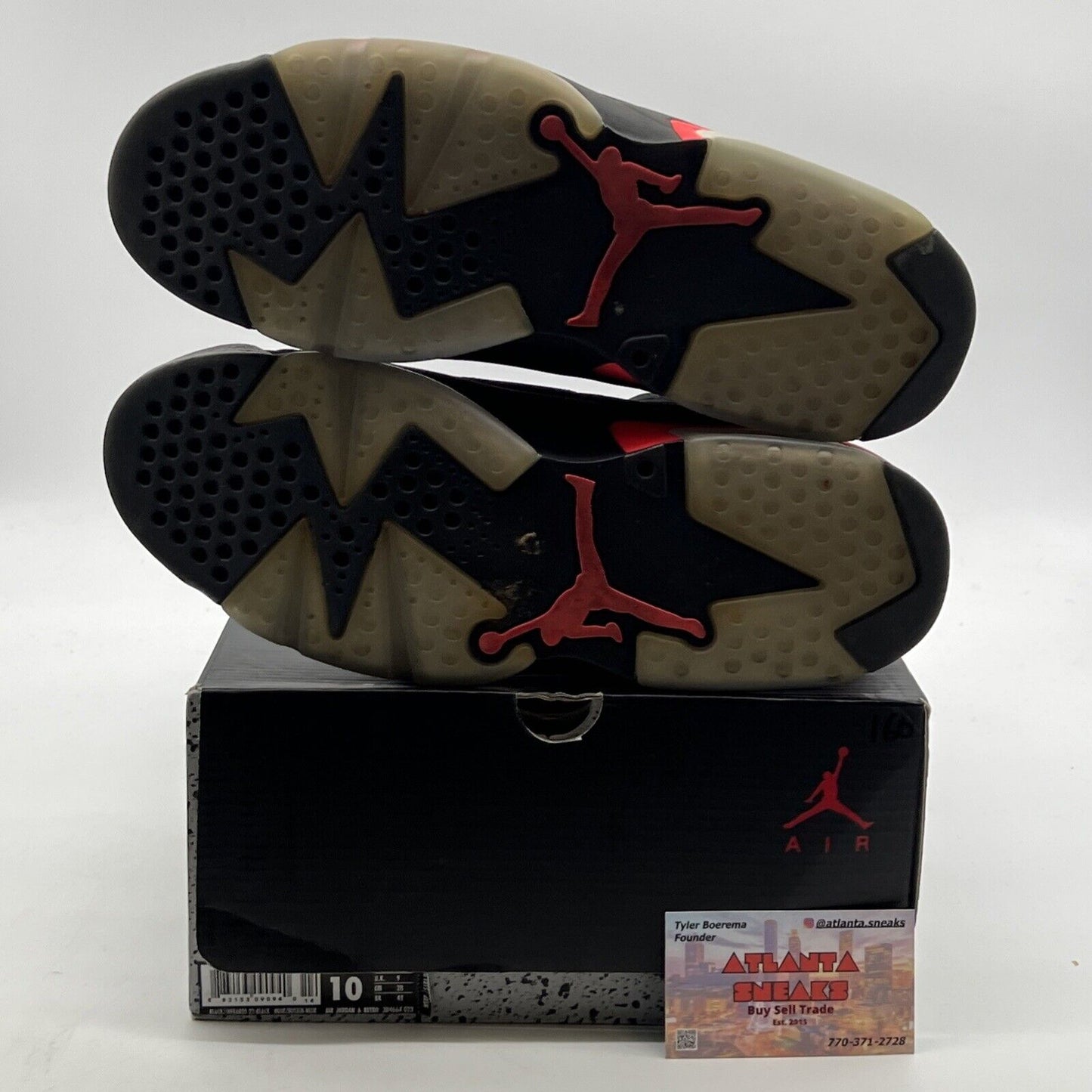 Size 10 - Air Jordan 6 Retro Infrared Black 2014 (384664-023)