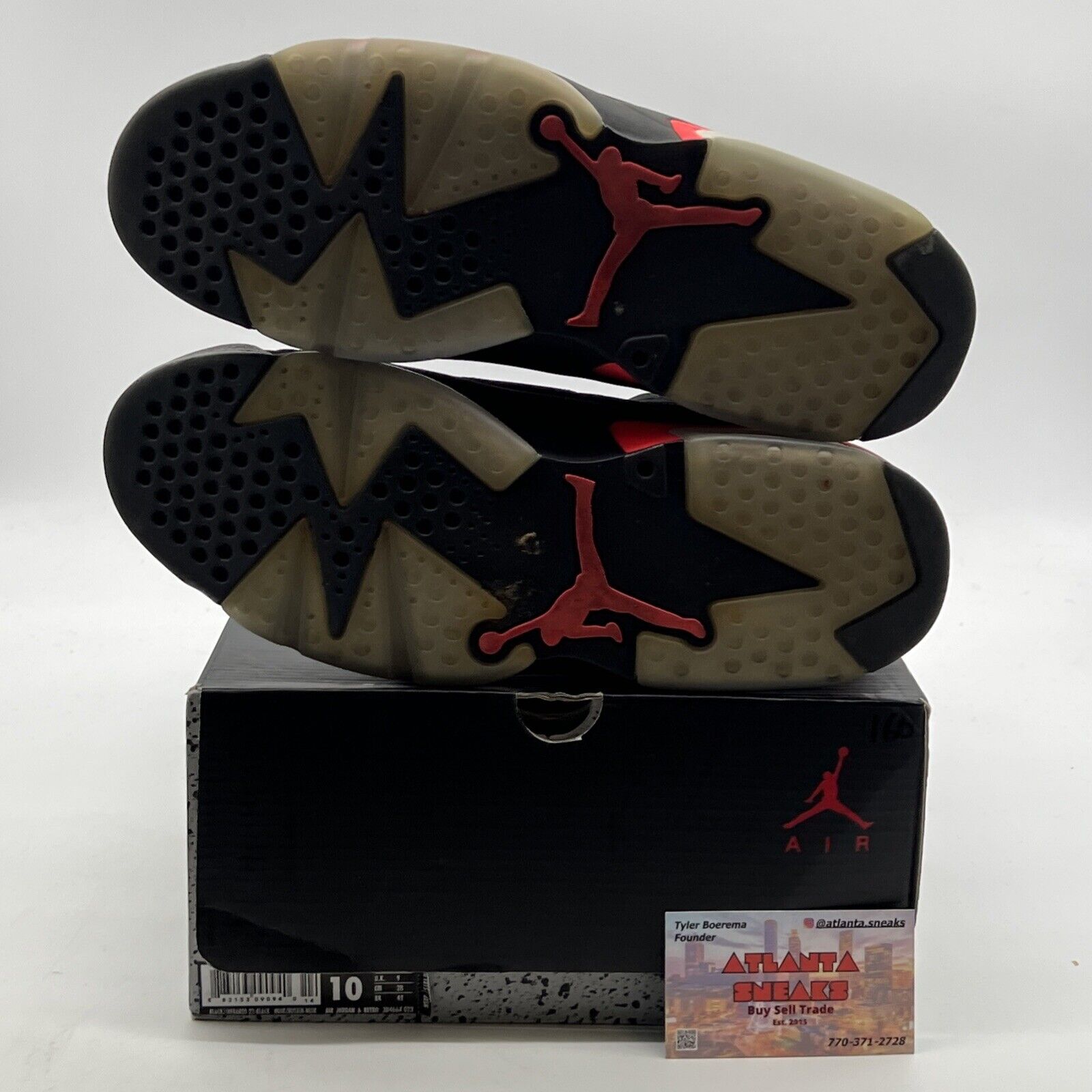 Size 10 - Air Jordan 6 Retro Infrared Black 2014 (384664-023)