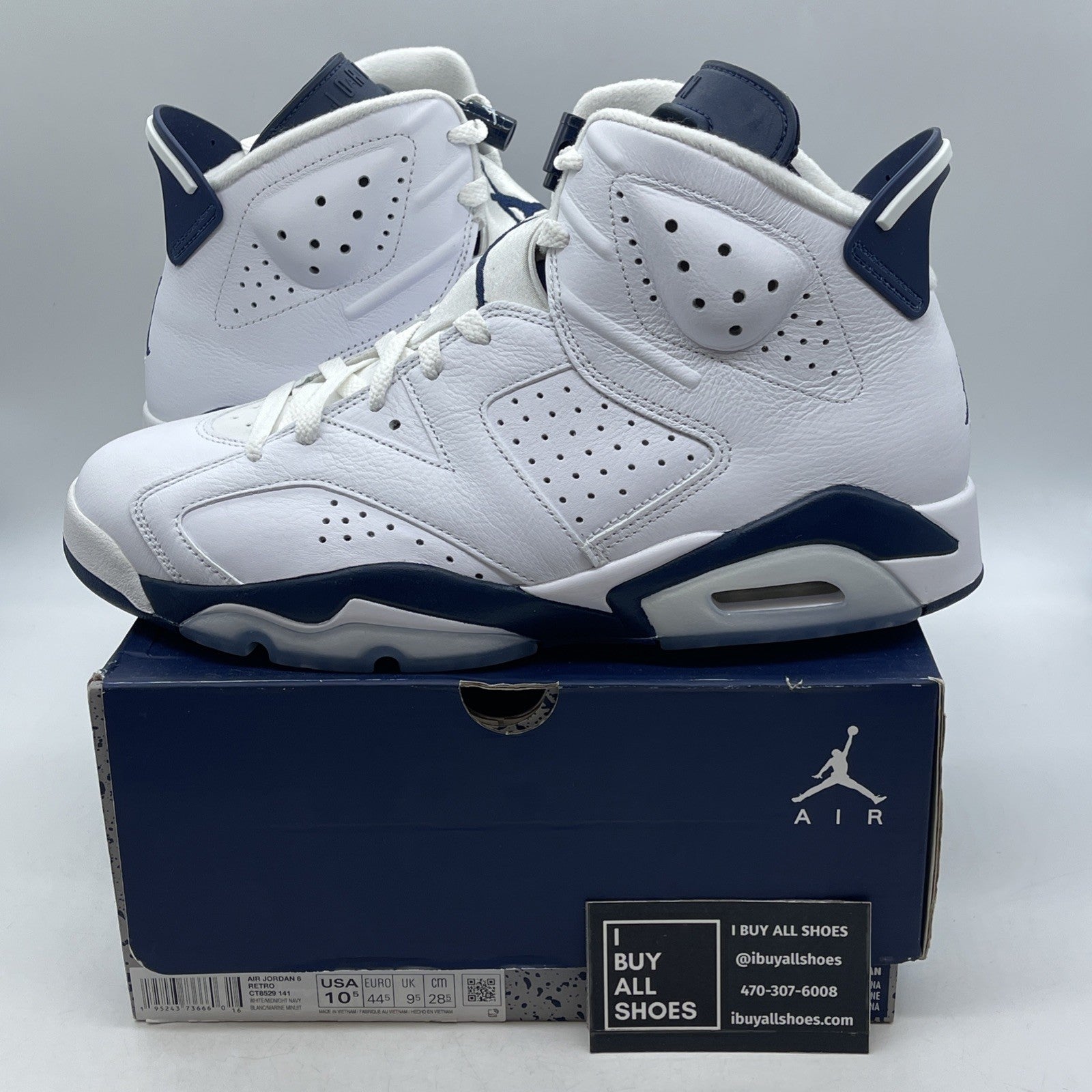 Size 10.5 - Air Jordan 6 Retro Midnight Navy (CT8529-141)
