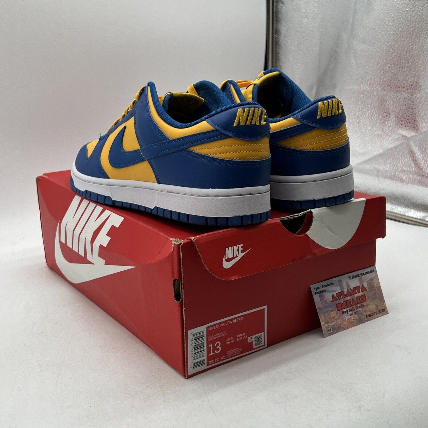 Size 13 - Nike Dunk Low UCLA Blue Yellow White Leather (DD13991-402)