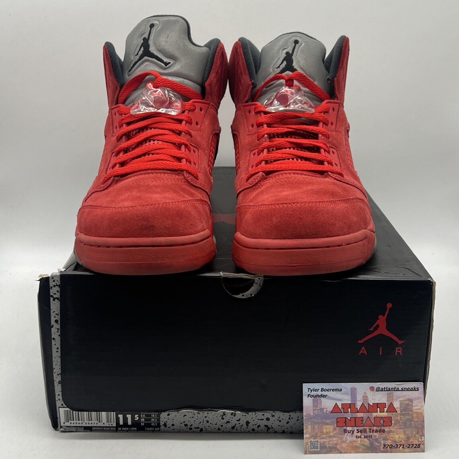 Size 11.5 - Air Jordan 5 Retro Red Suede Black Red 3M Reflective (136027-602)