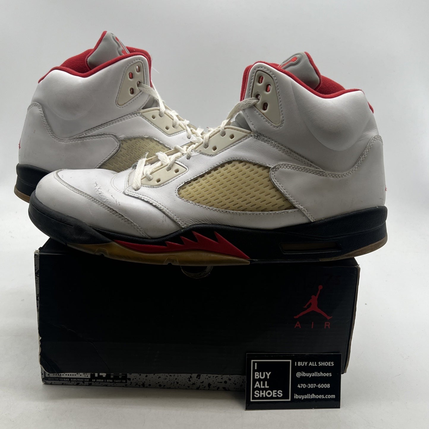Size 14 - Air Jordan 5 Retro 2013 White Fire Red (136027-100)