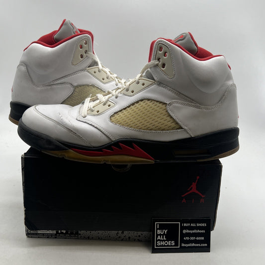 Size 14 - Air Jordan 5 Retro 2013 White Fire Red (136027-100)