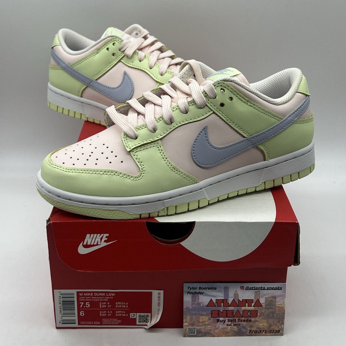 Nike Dunk Low Lace Up Womens Size 7.5 DD1503-600 Lime Ice Brand New Og All DS