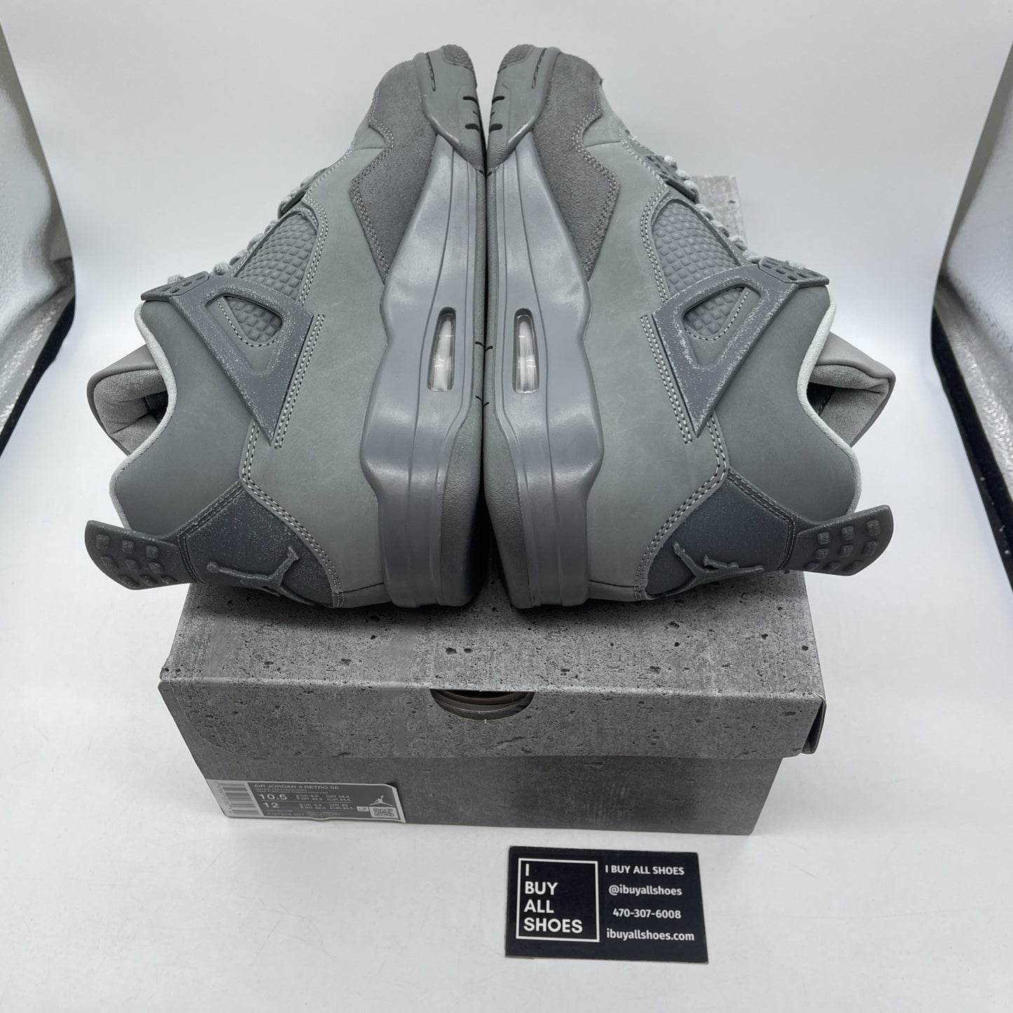 Size 10.5 - Air Jordan 4 Retro SE Wet Cement Grey Suede (FQ7928-001)