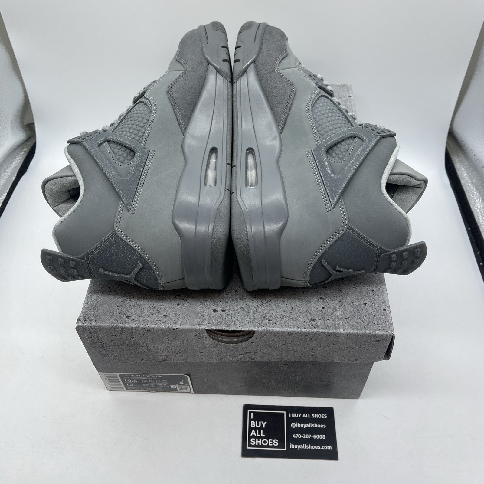 Size 10.5 - Air Jordan 4 Retro SE Wet Cement Grey Suede (FQ7928-001)
