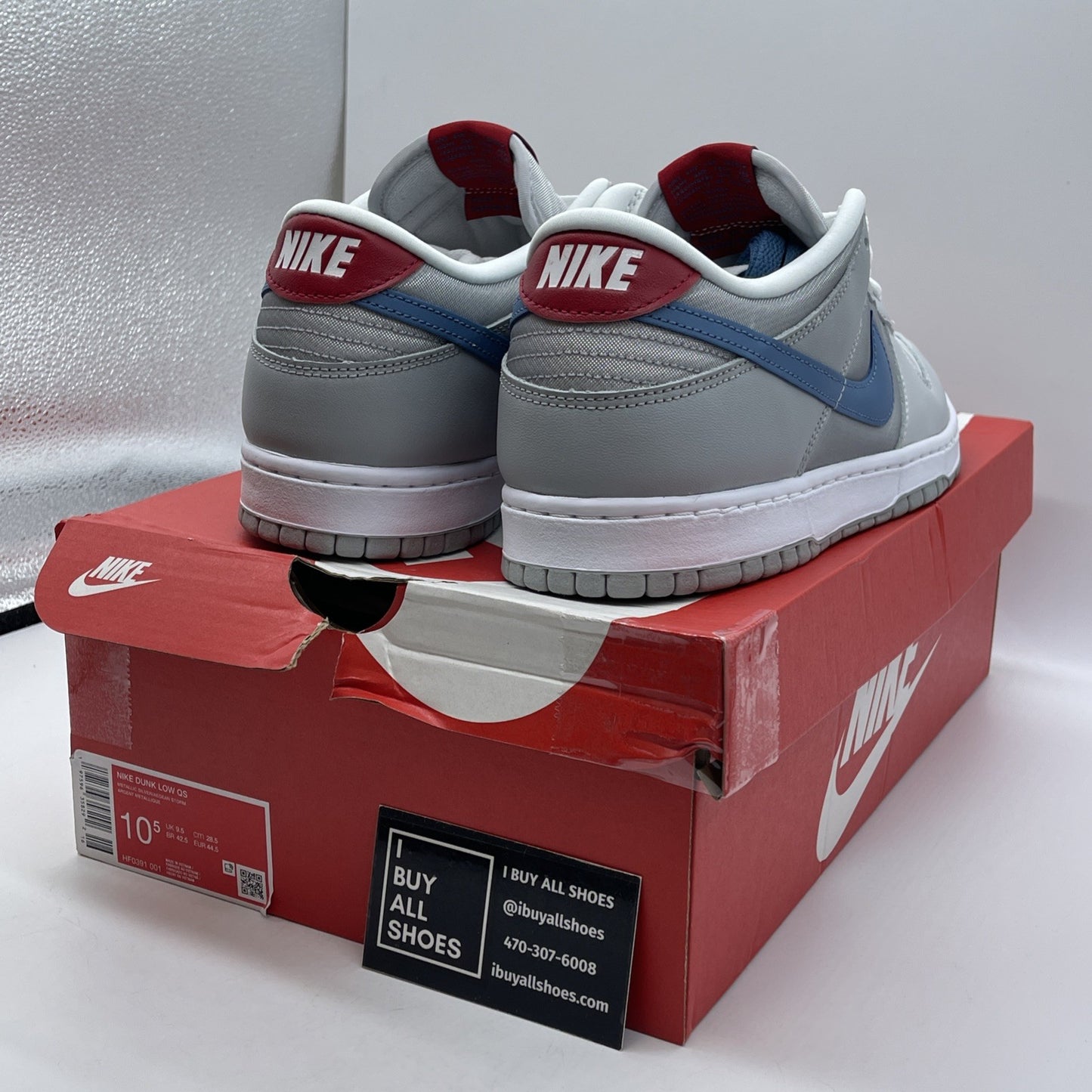 Size 10.5 - Nike Dunk 2024 Low Silver Surfer Red Grey Leather (HF0391-001)