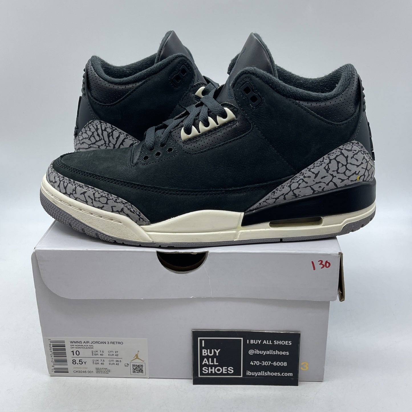 Size 10W - Air Jordan 3 Retro Off Noir (CK9246-001)