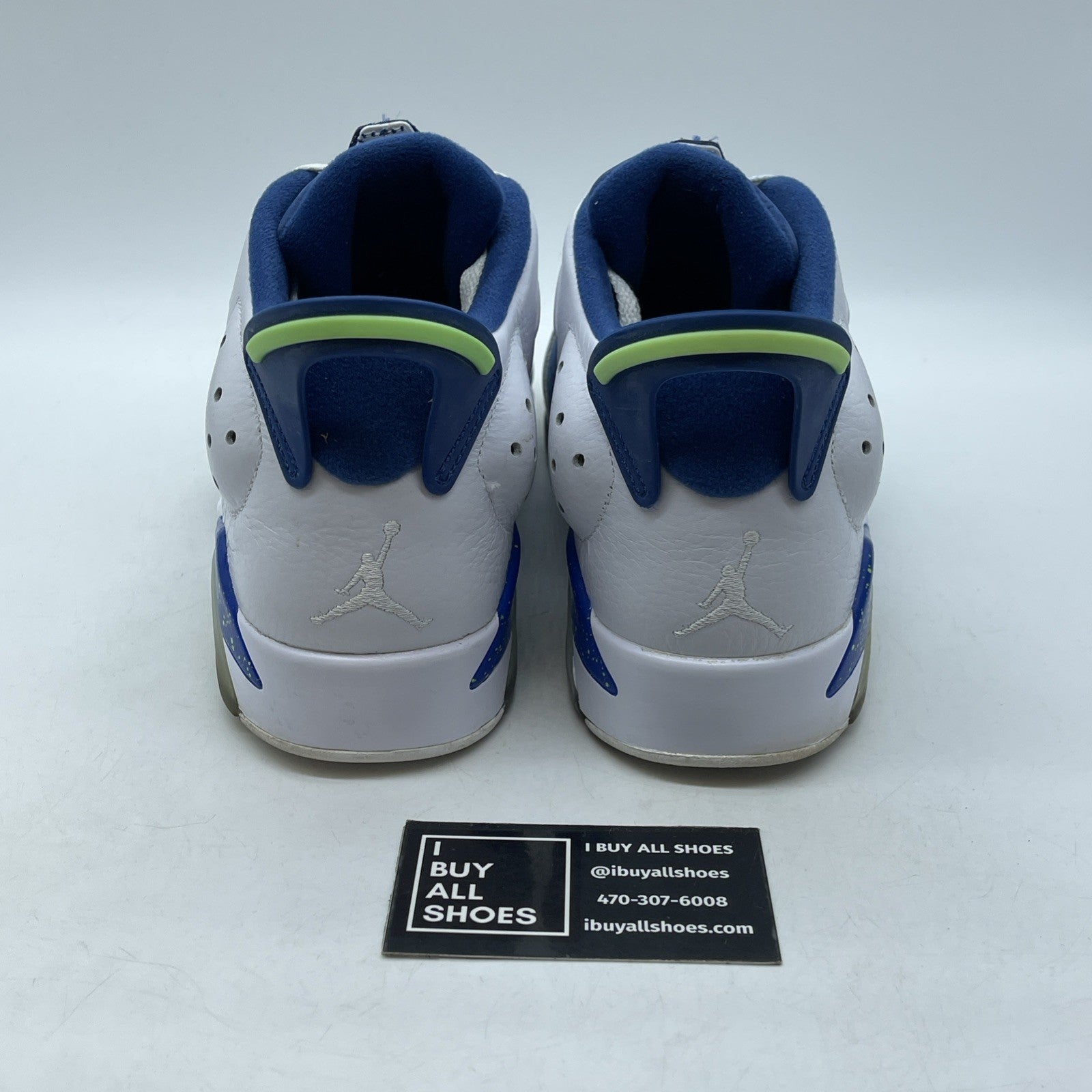Size 9 - Air Jordan 6 Low Ghost Green Blue White Suede Leather (304401-106)