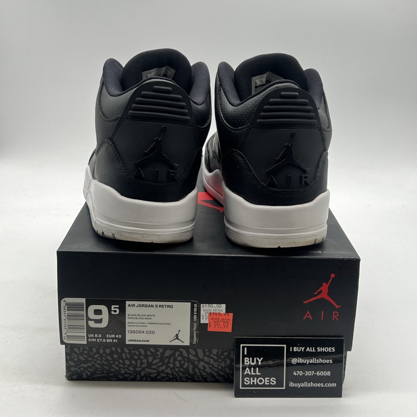 Size 9.5 - Air Jordan 3 Retro Cyber Monday (136064-020)