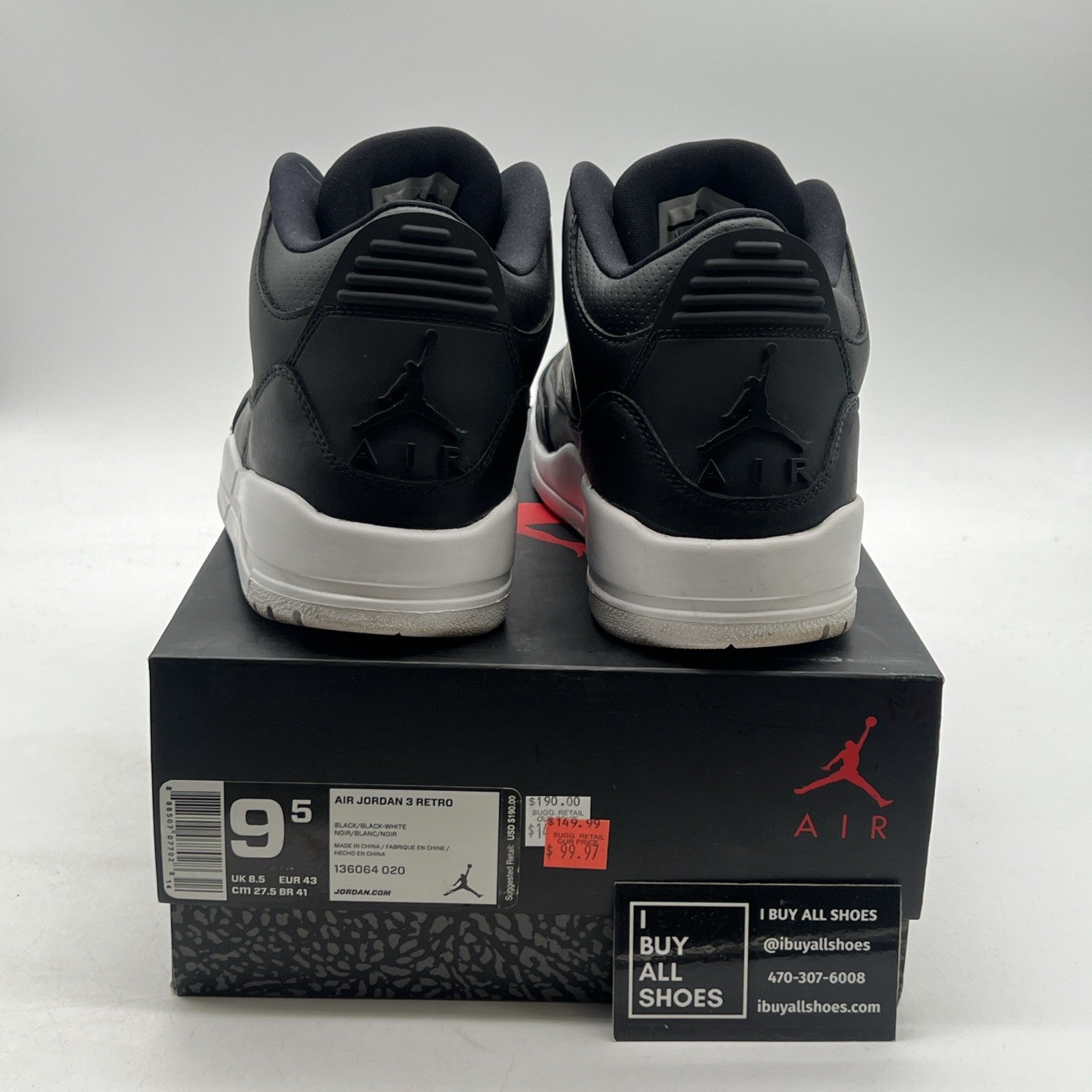 Size 9.5 - Air Jordan 3 Retro Cyber Monday (136064-020)