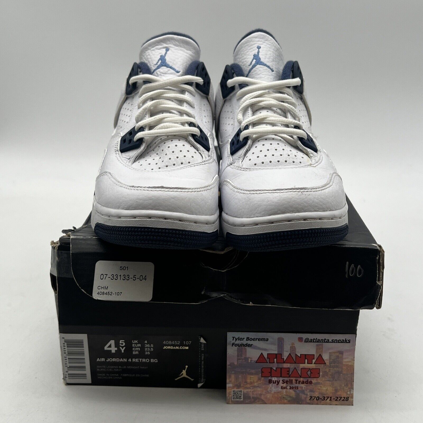 Size 4 (GS) - Jordan 4 Retro Low Legend Blue (408452-107)