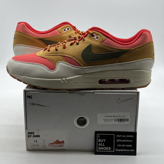 Size 13 - Air Max 1 nike by you (CN9671-991) Bright Crimson Grey