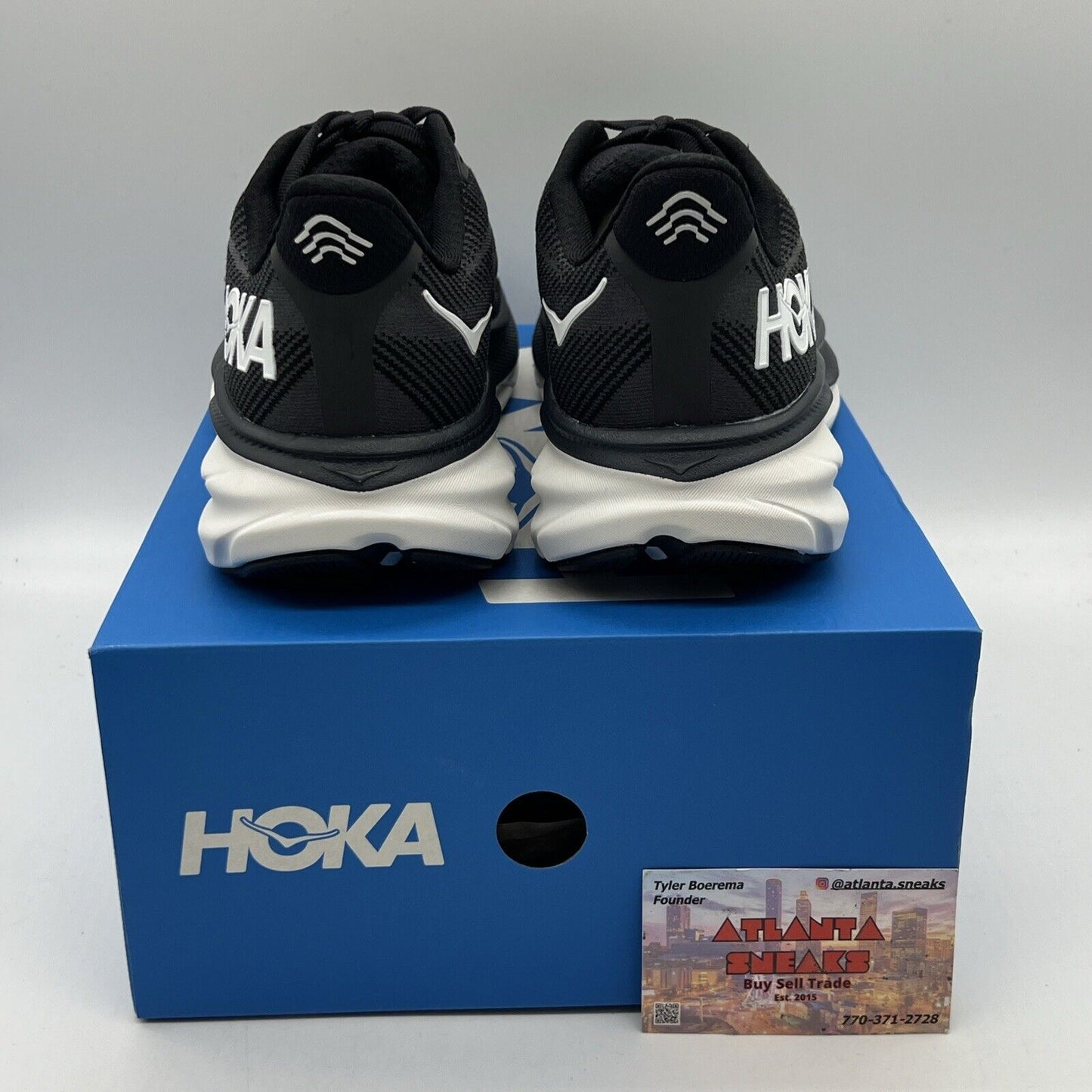 Size 8.5 - Hoka One One Clifton 9 Black White W Brand New Og All DS Sneakers