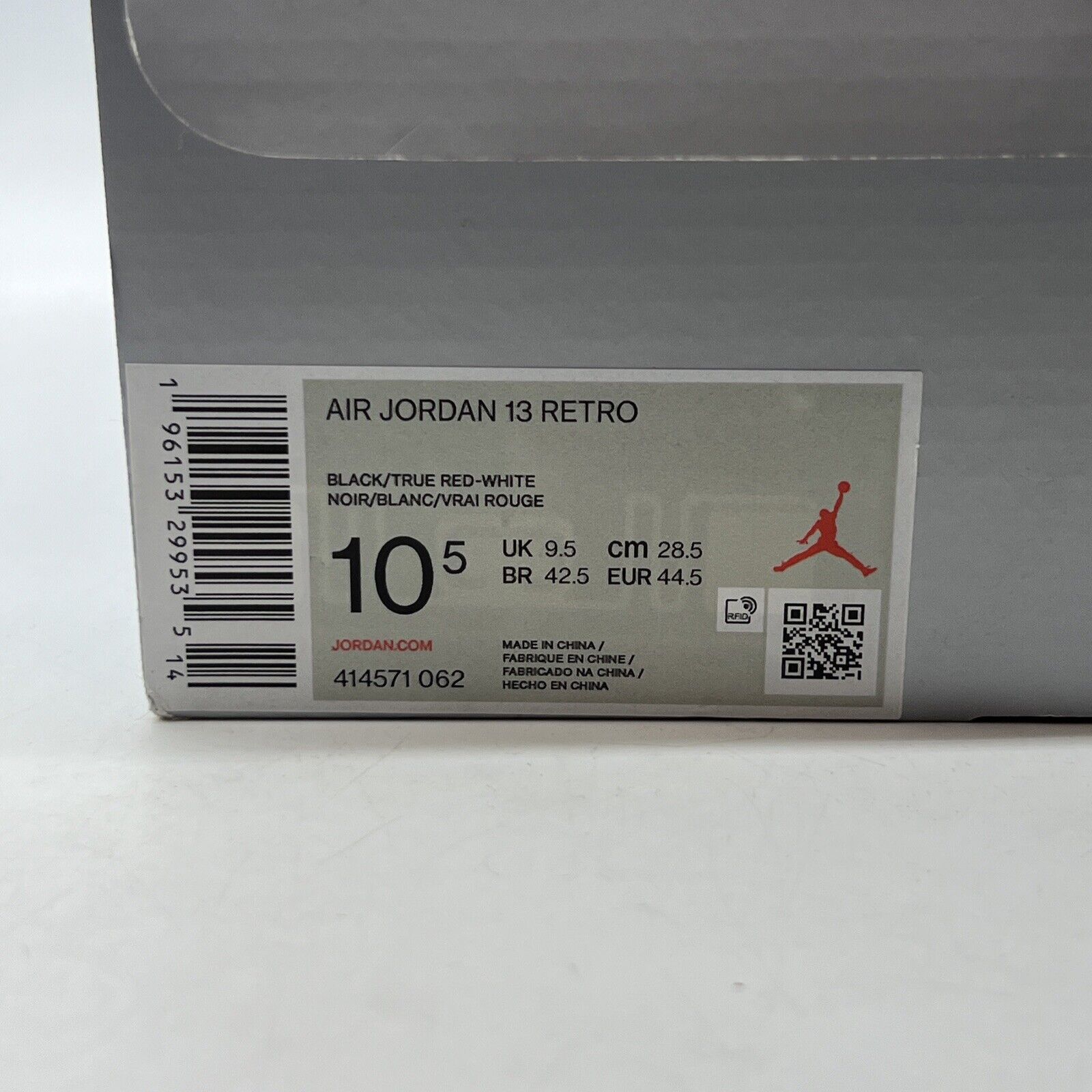 Size 10.5 - Jordan 13 Retro Mid Playoff Black Red White (414571-062)