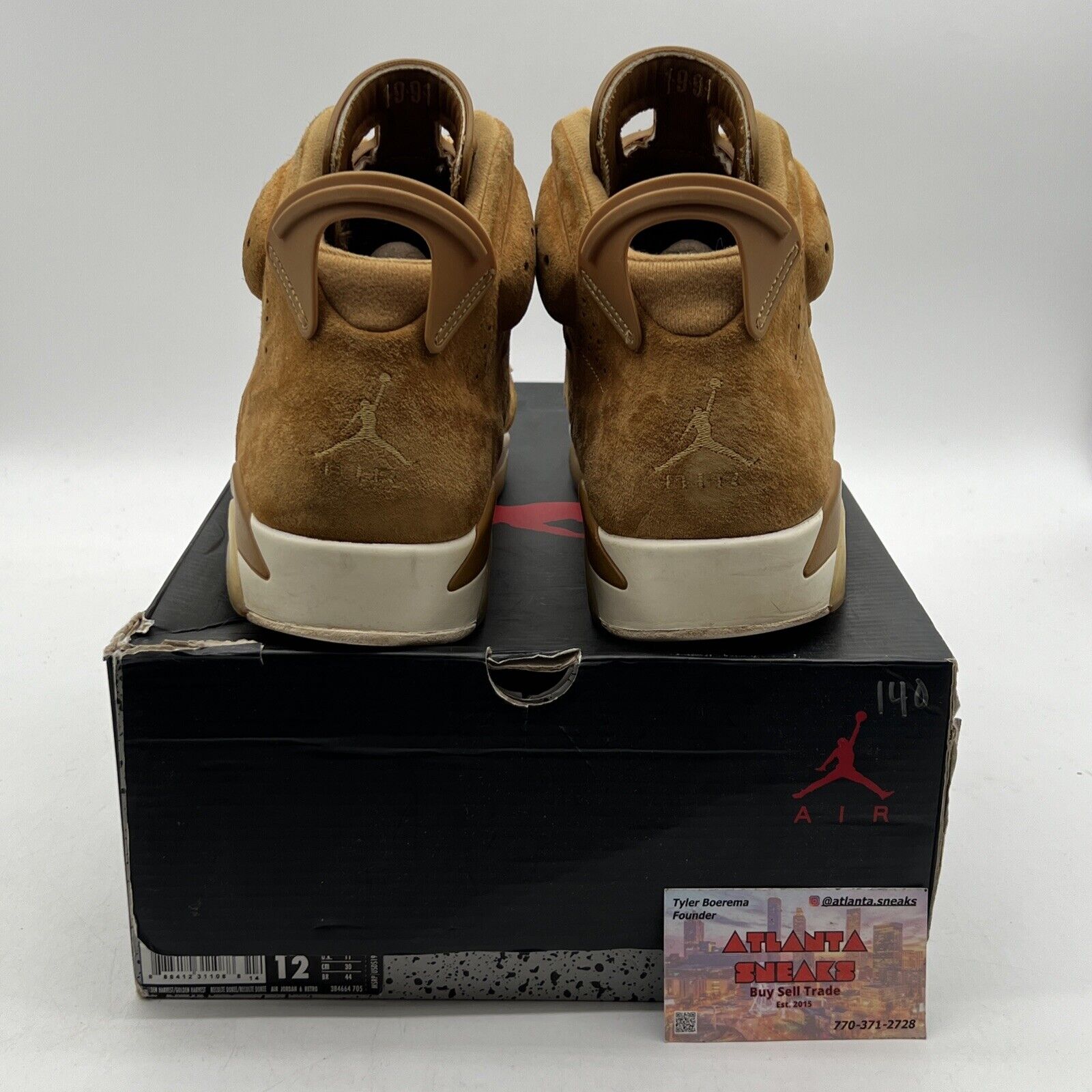 Size 12 - Air Jordan 6 Retro Wheat Suede White (384664-705)