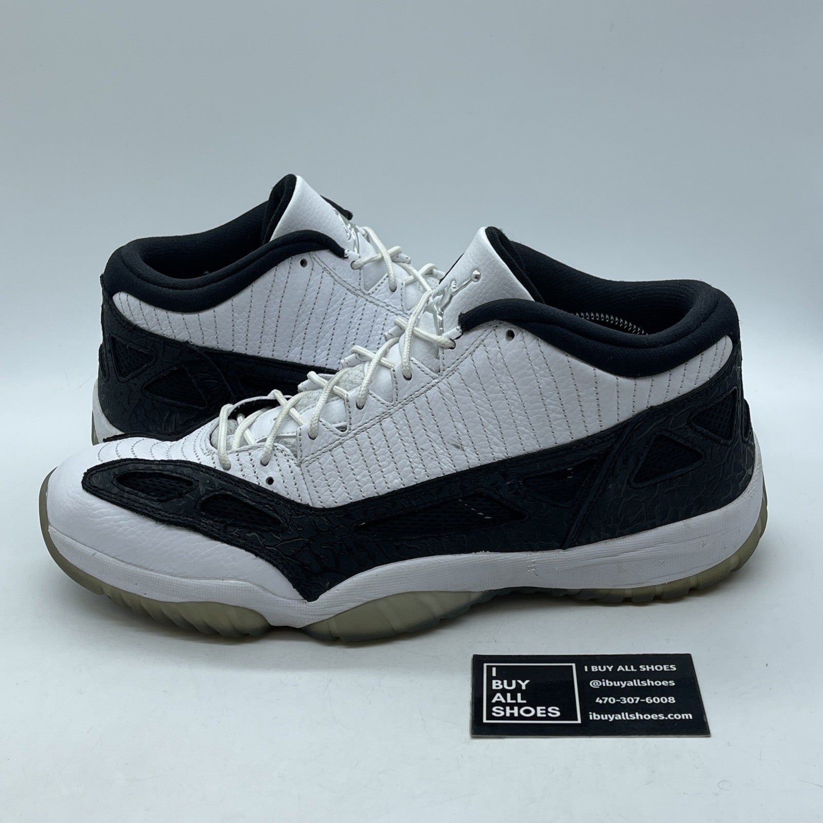 Size 13 - Air Jordan 11 Retro IE Low White Black Suede Leather (306008-100)