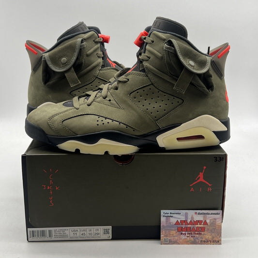 Size 11 - Air Jordan 6 Retro x Travis Scott Mid Olive (CN1084-200)