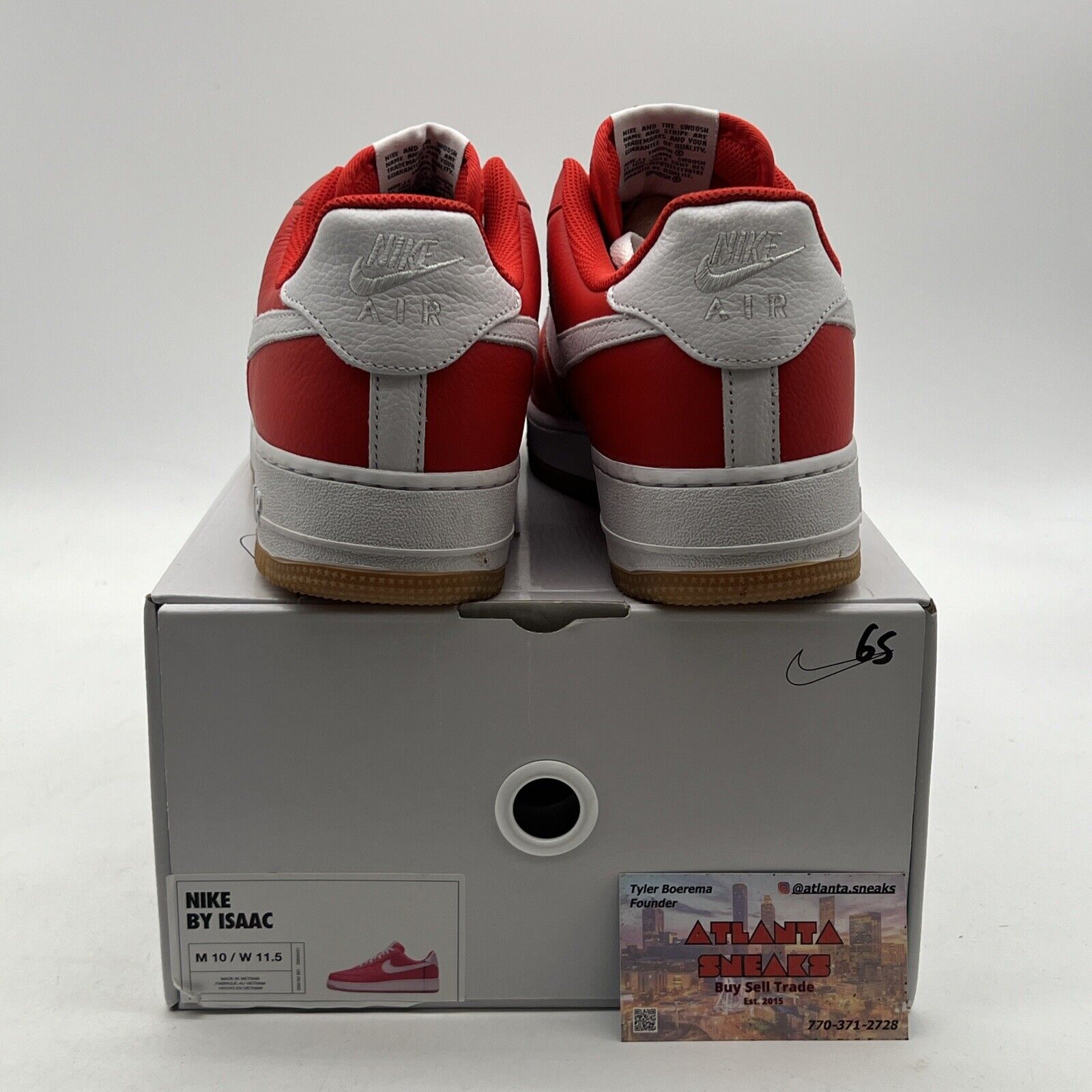 Size 9 - Nike Air Force 1 Low Nike Id University Red Gum Custom  (DN4162-991)