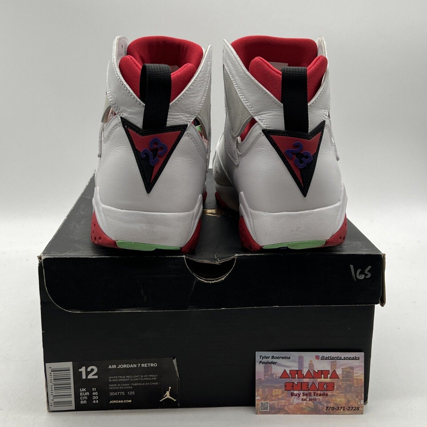 Size 12 - Air Jordan 7 Retro 2015 Hare Red Yellow Green Leather (304775-125)