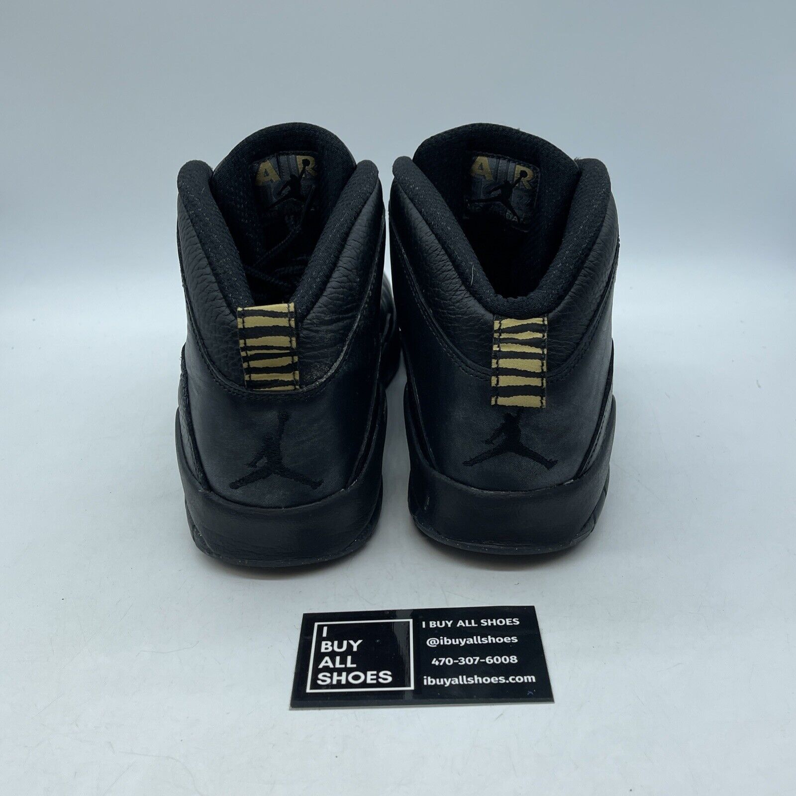 Size 9 - Air Jordan 10 Retro NYC Black Gold Leather Suede (310805-012)