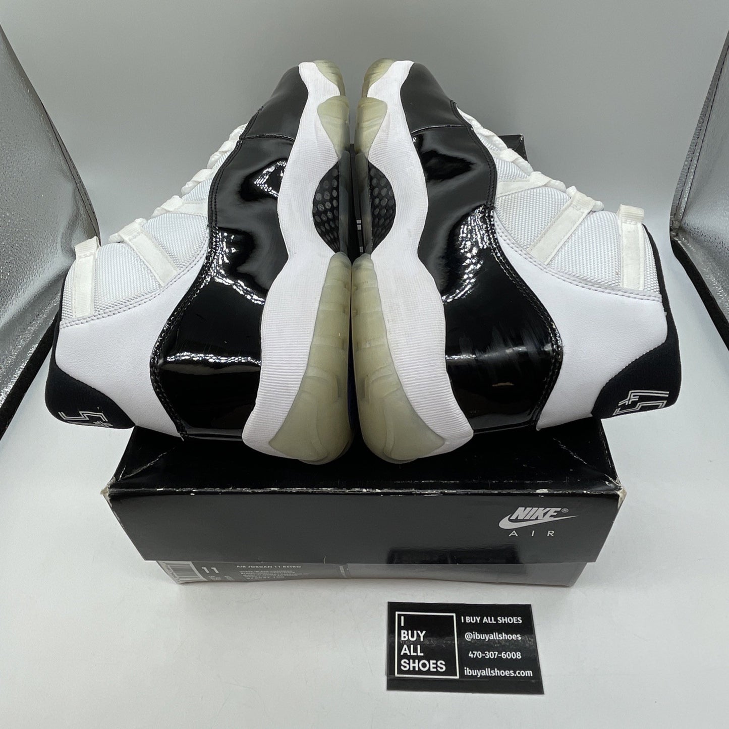 Size 11 - Jordan 11 Retro High Concord Black White Leather (378037-100)
