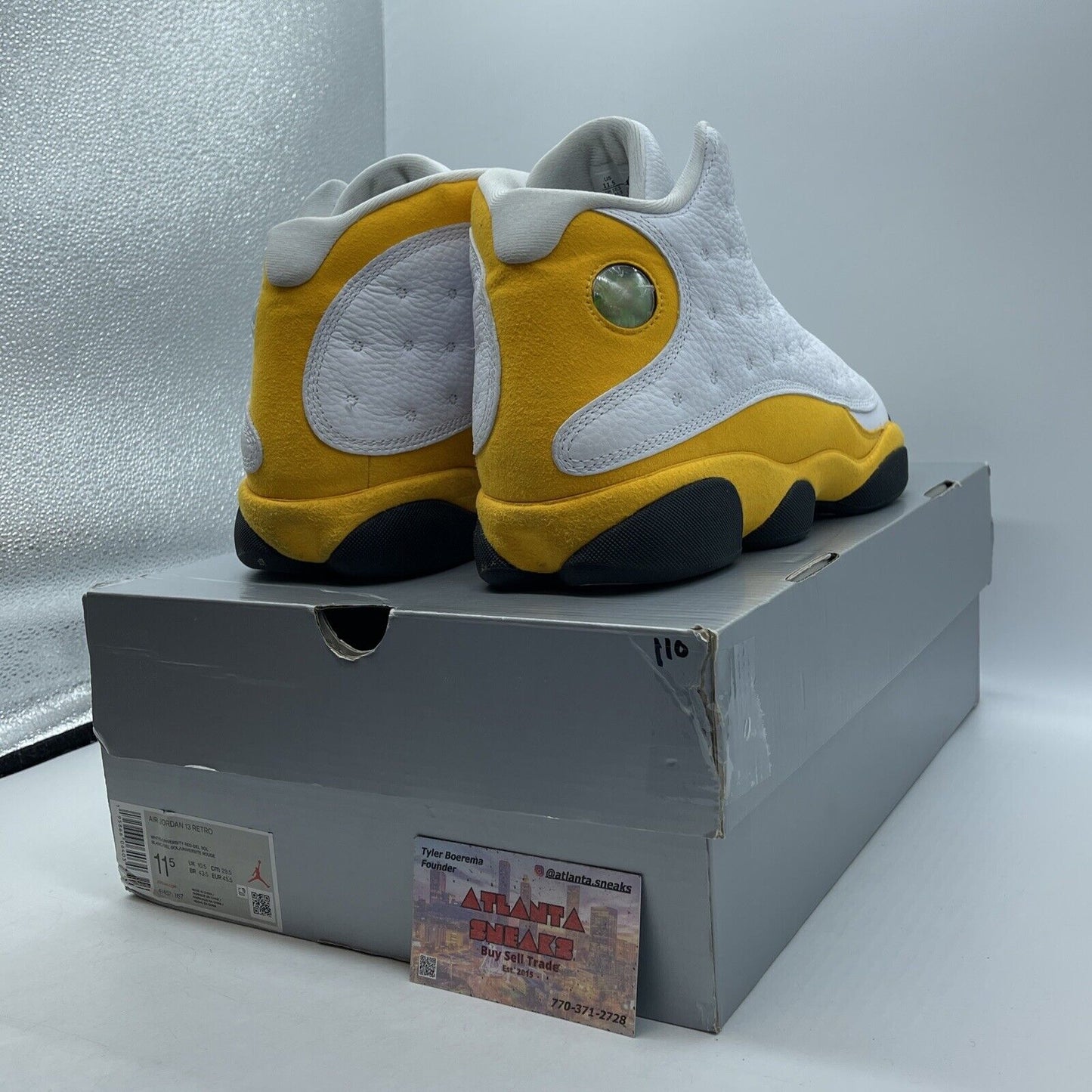 Size 11.5 - Jordan 13 Del Sol 2022 Yellow Suede White Black Leather (414571-167)