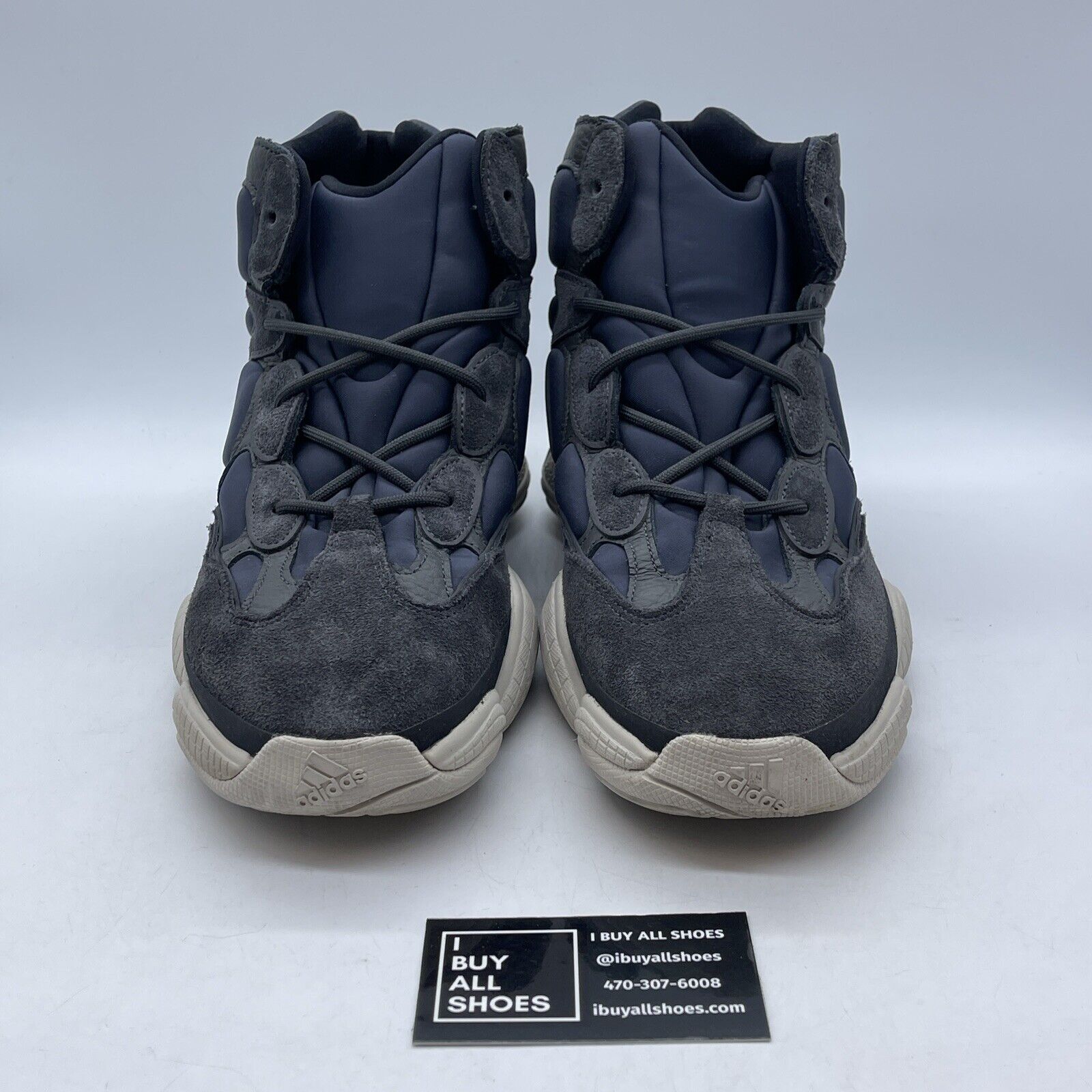 Size 12 - adidas Yeezy 500 High Slate Grey Blue Suede Leather (FW4968)