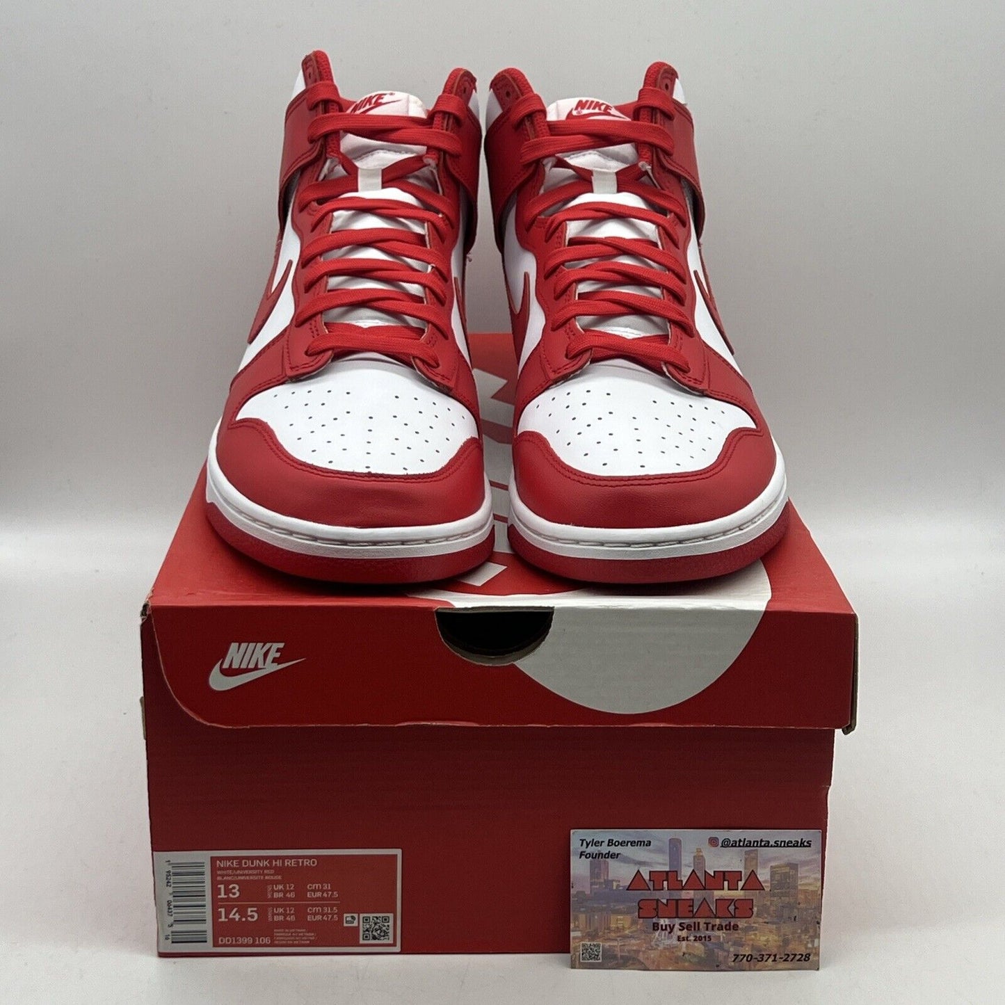 Size 13 - Nike Dunk High University Red Brand New Og All