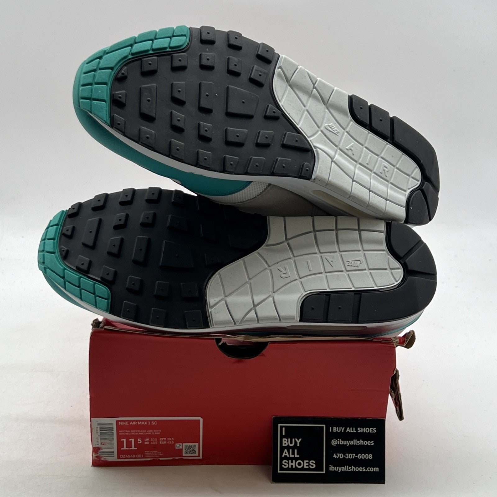 Size 11.5 - Nike Air Max 1 SC Clear Jade (DZ4549-001)