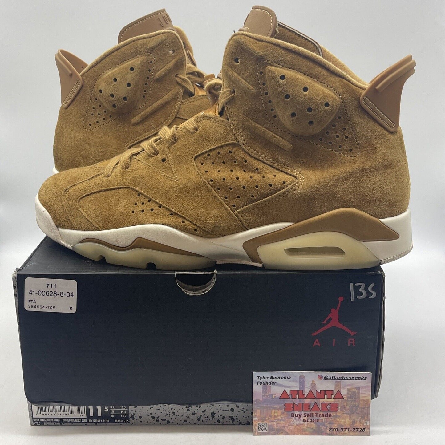 Size 11.5 - Air Jordan 6 Retro Wheat White Suede (384664-705)