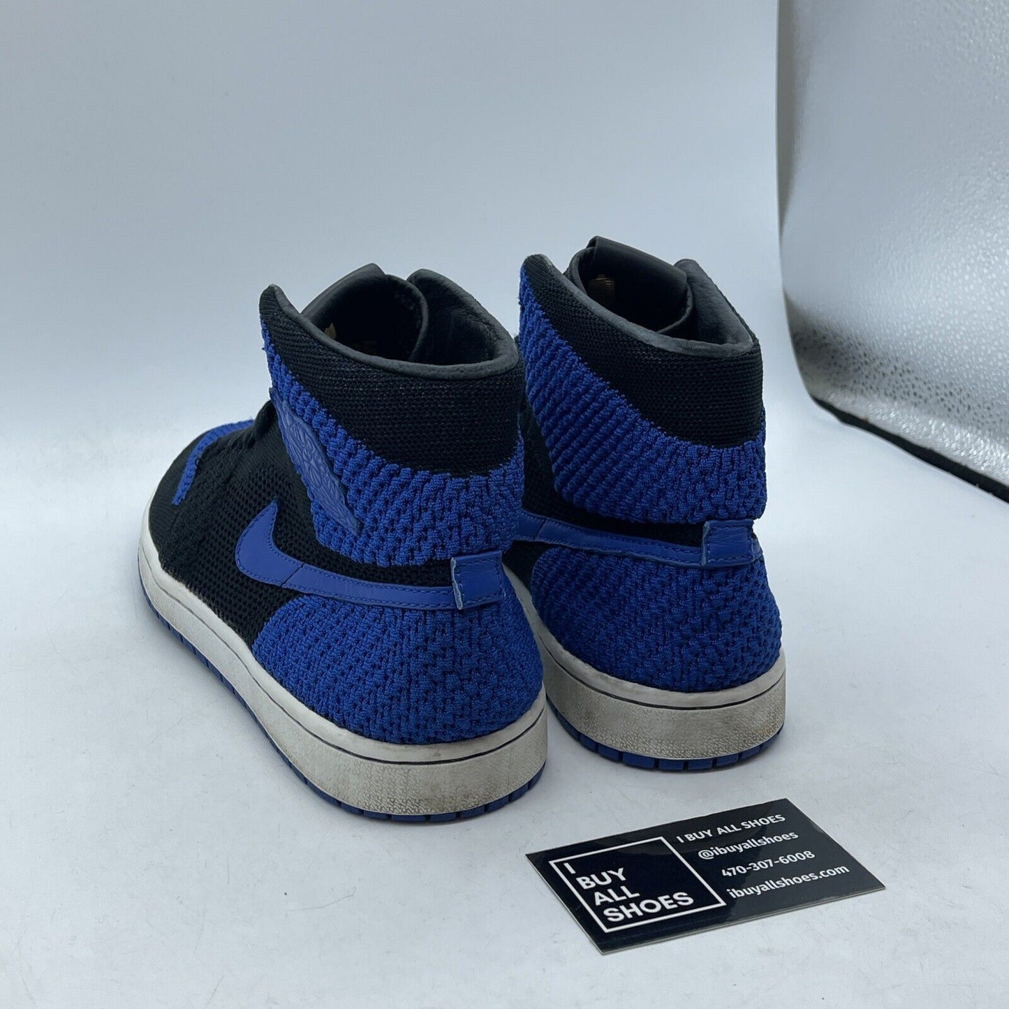 Size 8 - Air Jordan 1 Retro OG Flyknit High Royal Blue Black Suede (919704–006)