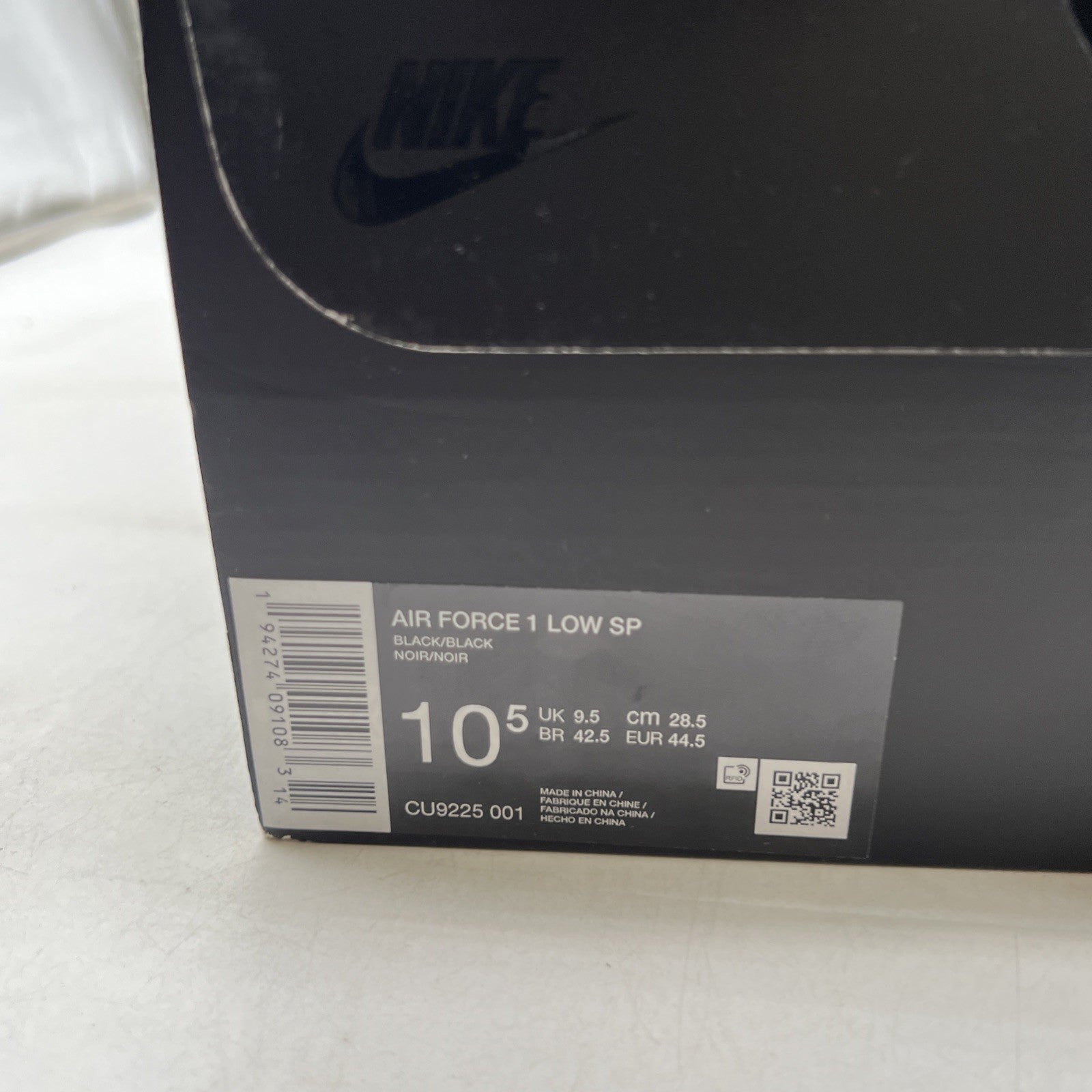 Size 10.5 - Nike Air Force 1 Low x Supreme Box Logo - Black (CU9225-001)
