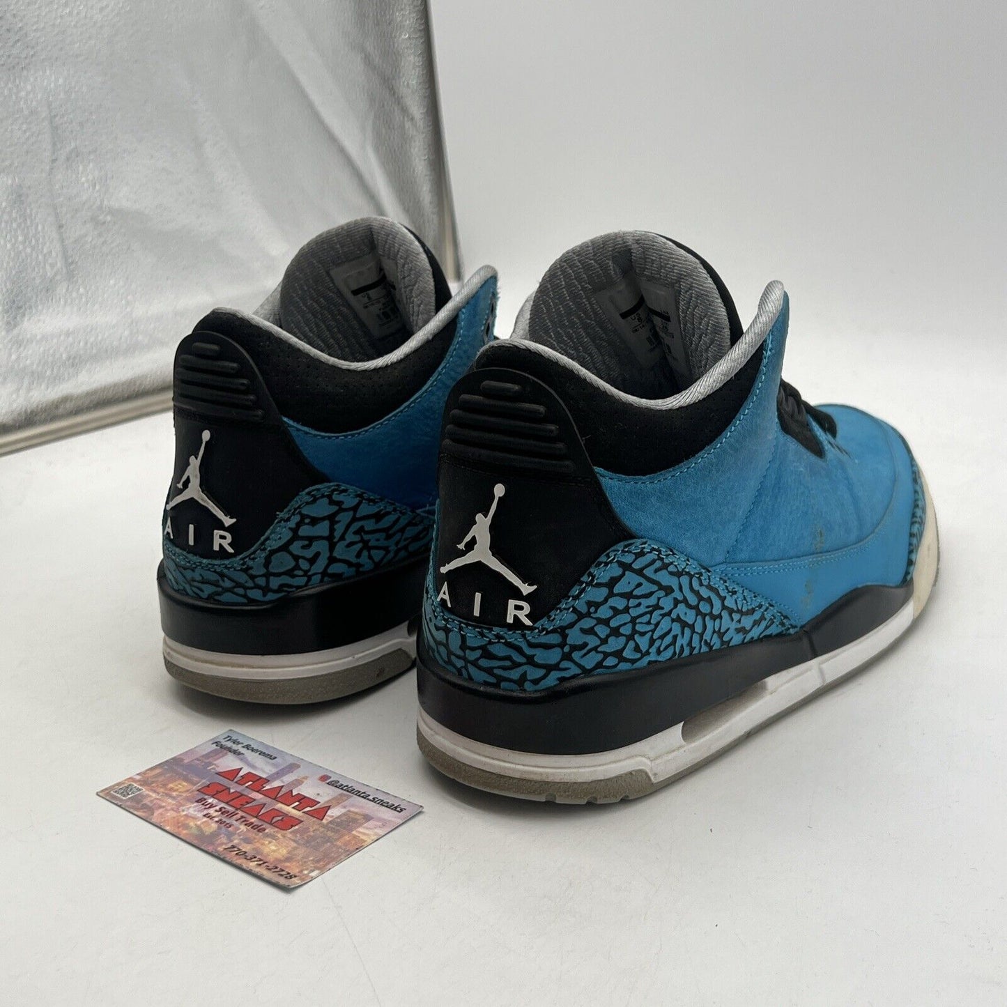 Size 8 - Air Jordan 3 Retro Powder Blue Black White Grey Suede (487471-102)