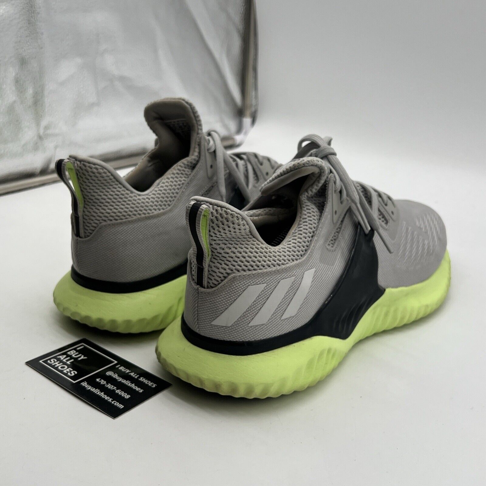 Size 13 - adidas Alphabounce Beyond Grey Hi-Res Yellow (BD7096)