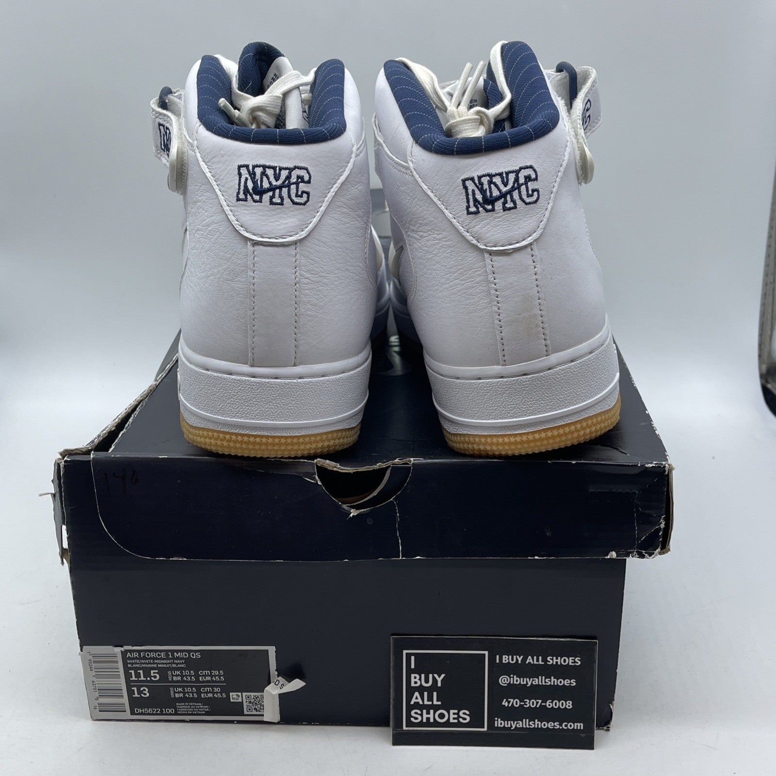 Size 11.5 - Nike Air Force 1 Jewel QS Mid NYC Yankees (DH5622-100)