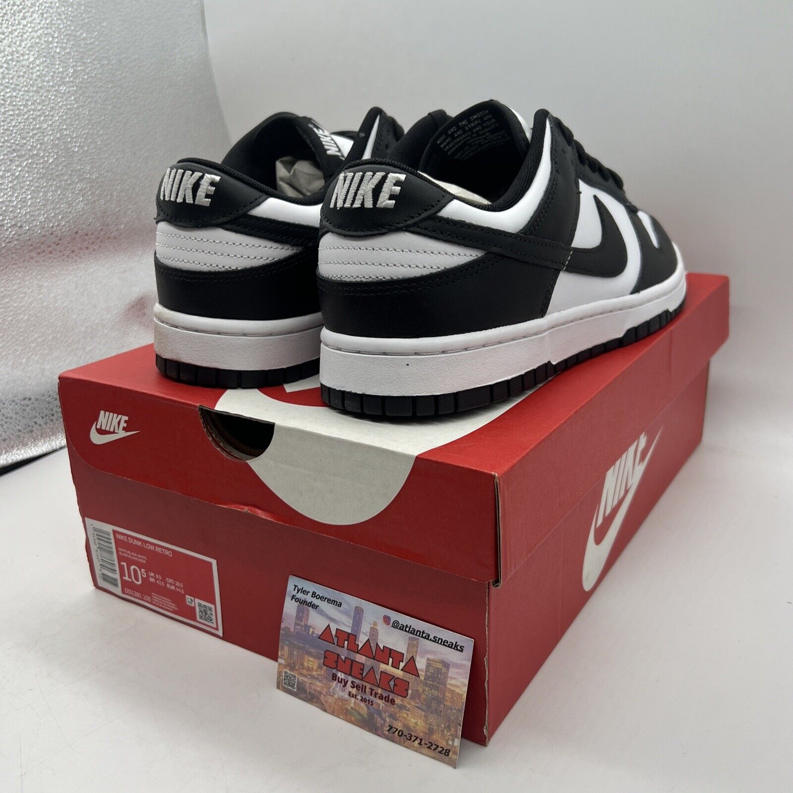 Size 10.5 - Nike Dunk Low Black White Brand New Og All