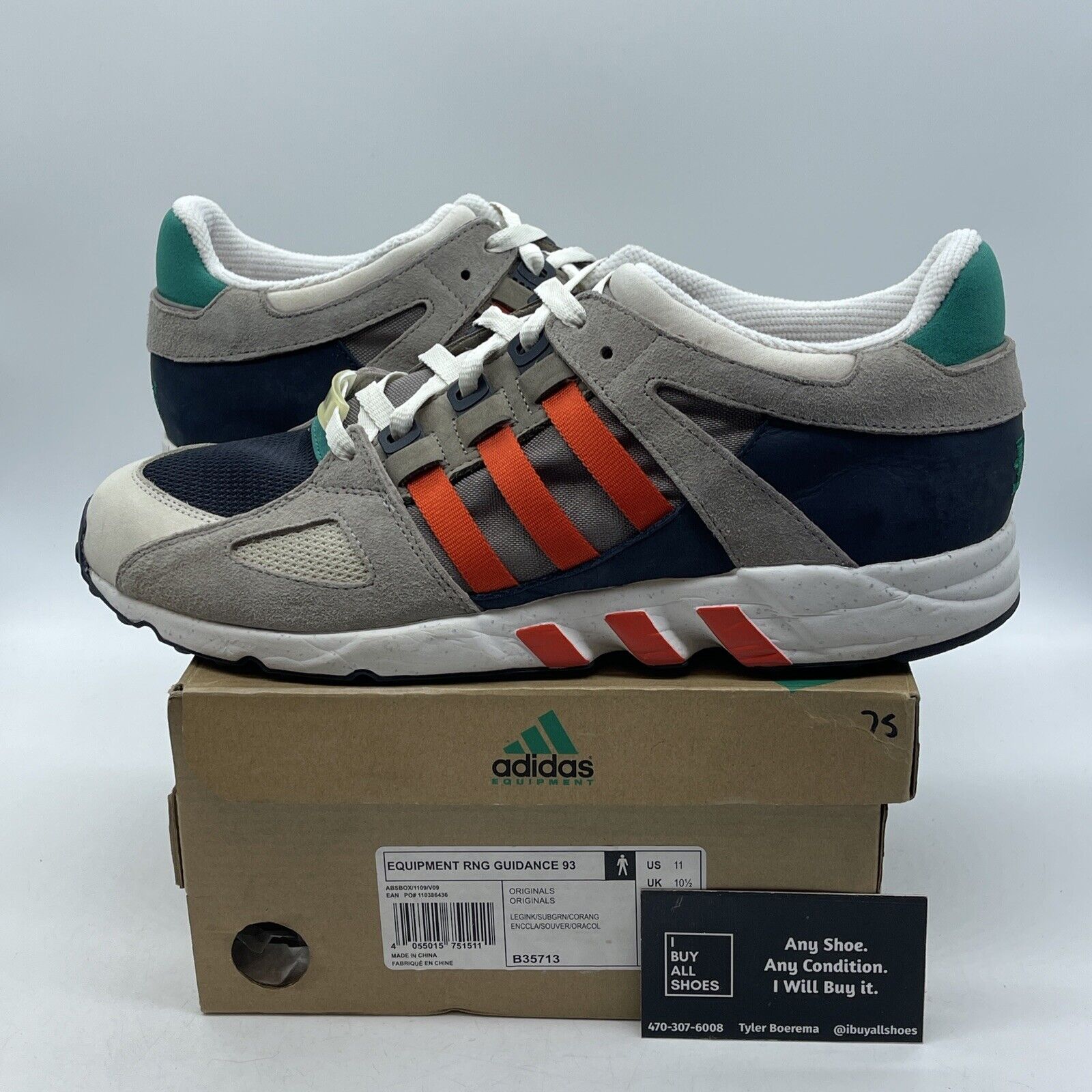 Size 11 - adidas Highs and Lows x EQT RNG Guidance 93 Gray Suede (B35713)