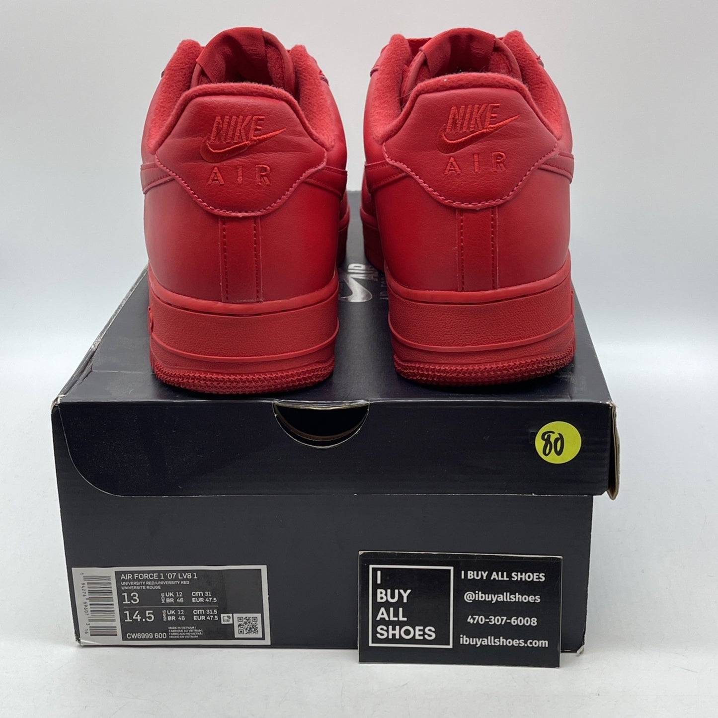 Size 13 - Nike Air Force 1 Low Triple Red Leather Suede (CW6999-600)