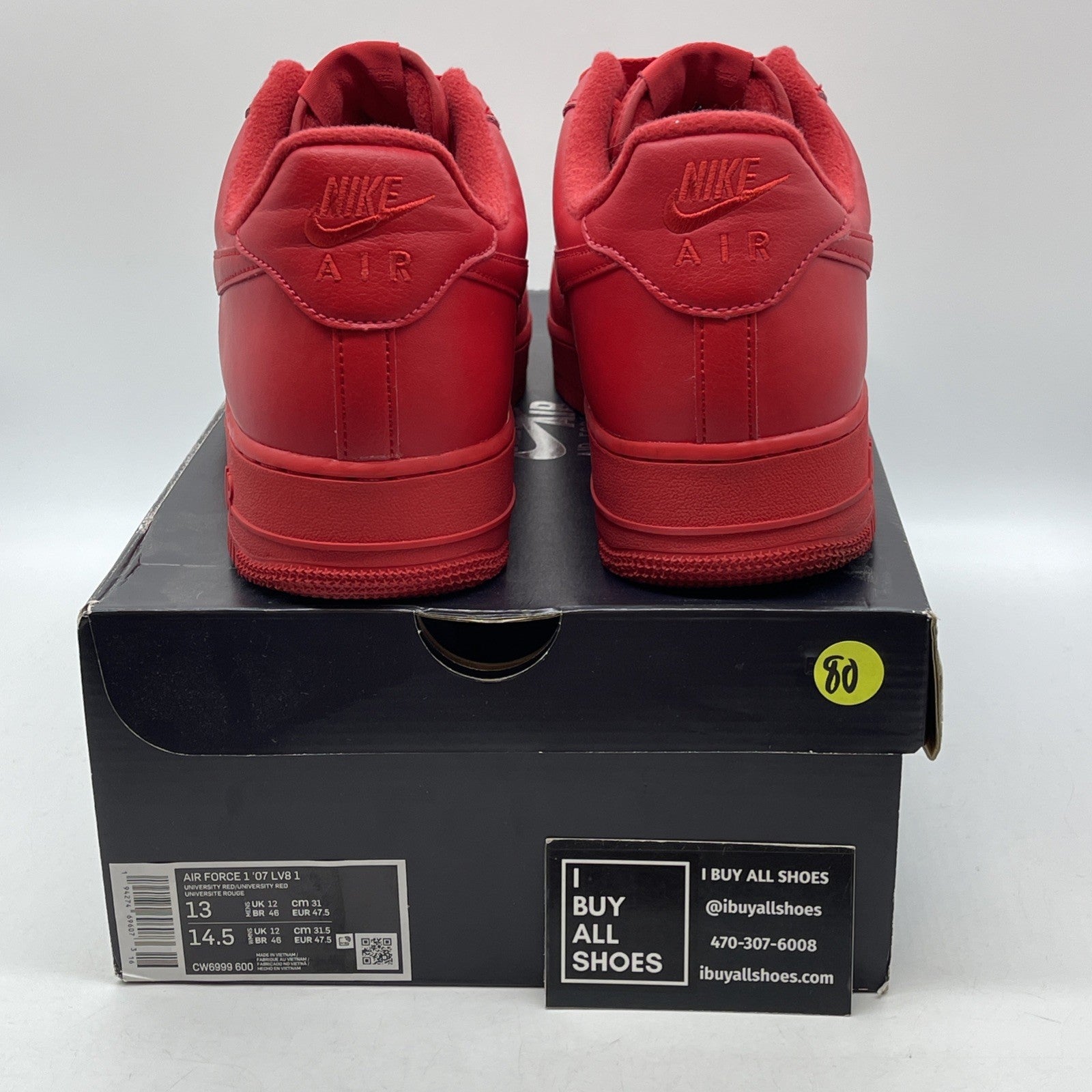 Size 13 - Nike Air Force 1 Low Triple Red Leather Suede (CW6999-600)