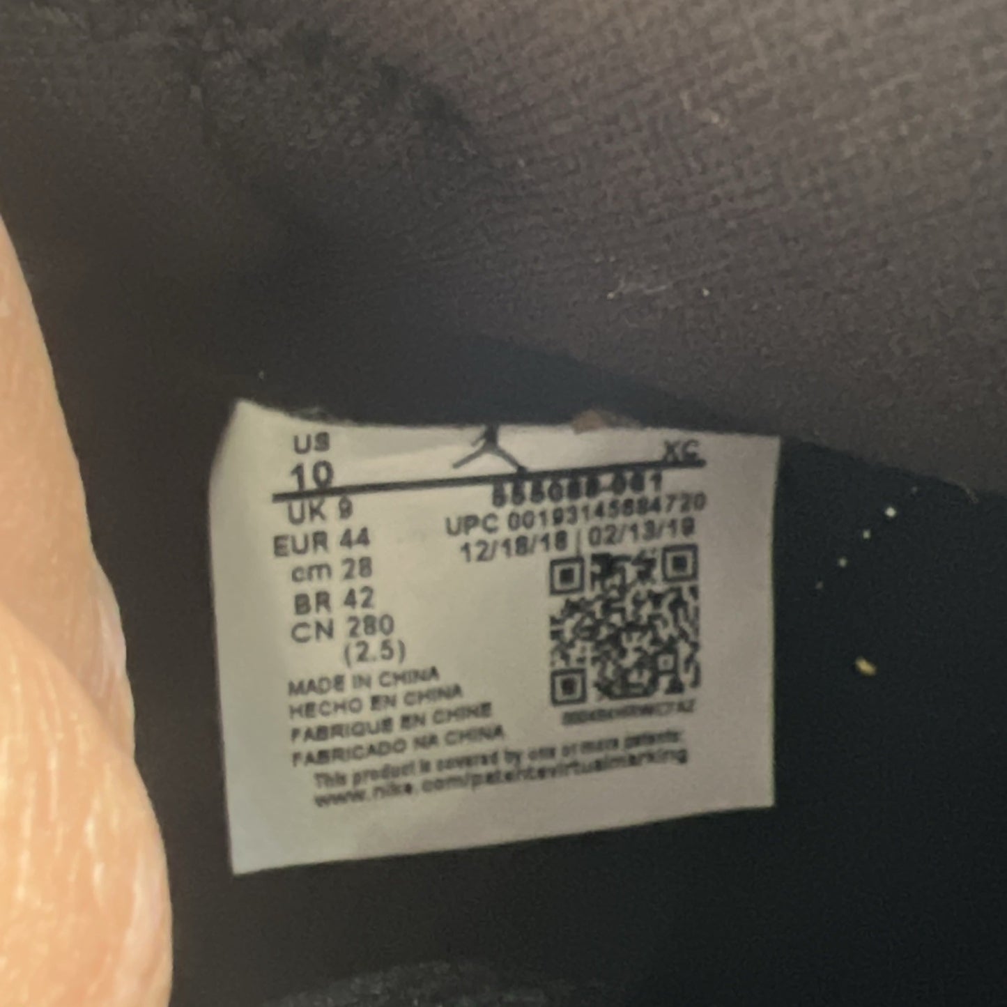 Size 10 - Air Jordan 1 Retro High OG Gym Red 2019 (555088-061)