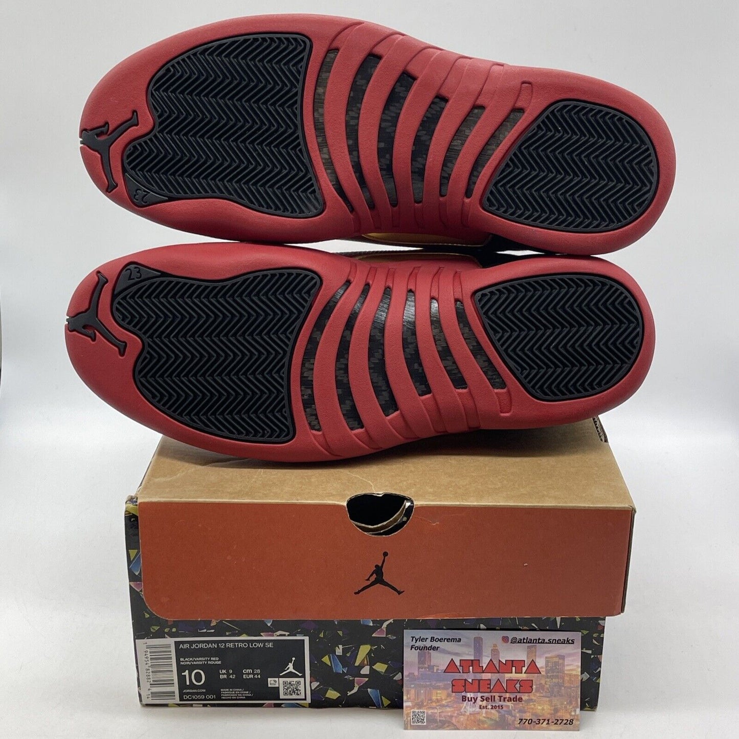 Size 10 - Jordan 12 Low SE 'Super Bowl' Black Red Gold Orange (DC1059-001)