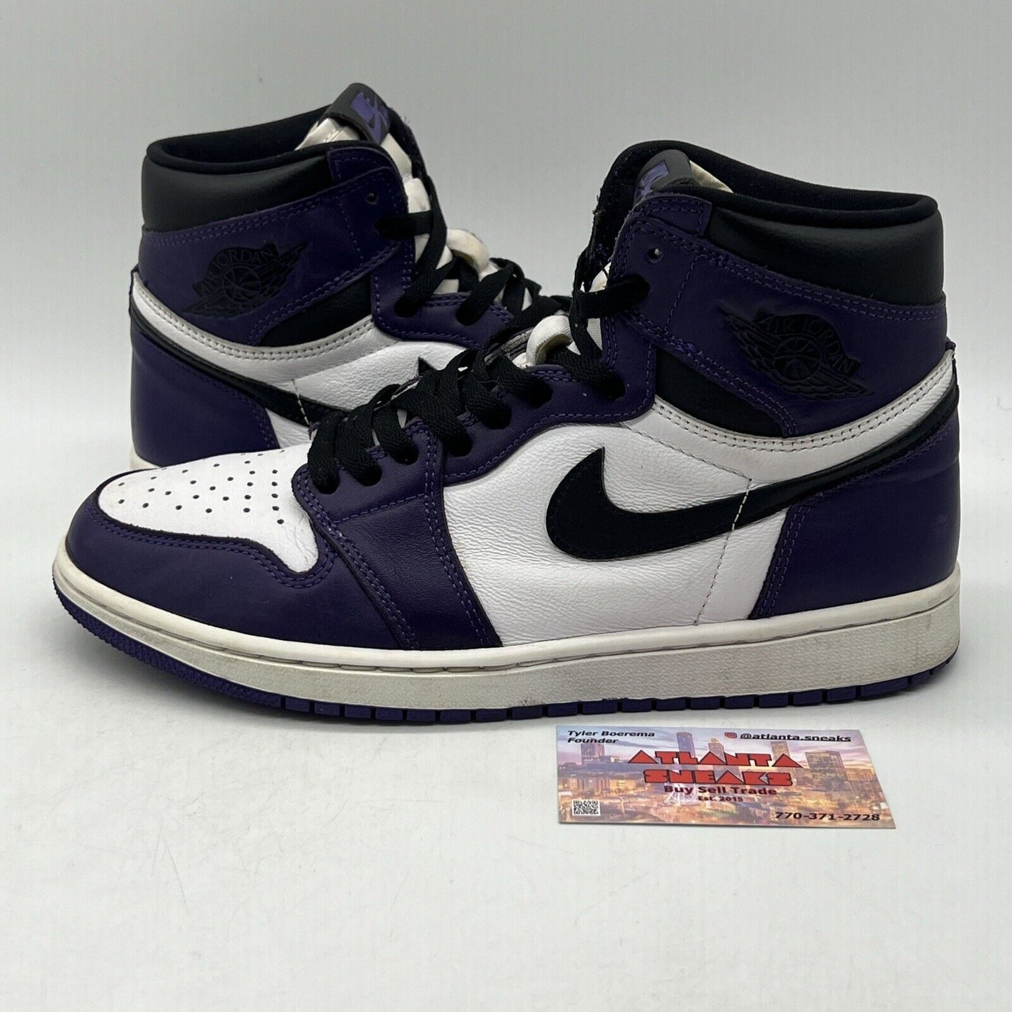 Size 9.5 - Jordan 1 Retro OG High Court Purple 2.0 Black White Leather 555088500