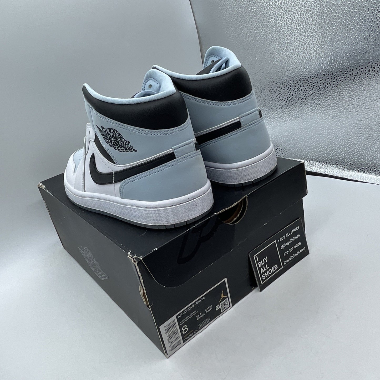 Size 8 - Air Jordan 1 Mid SE White Ice Blue (DV1308-104)