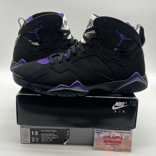 Size 13 - Air Jordan 7 Retro PE Ray Allen Black Purple Suede (304775-053)