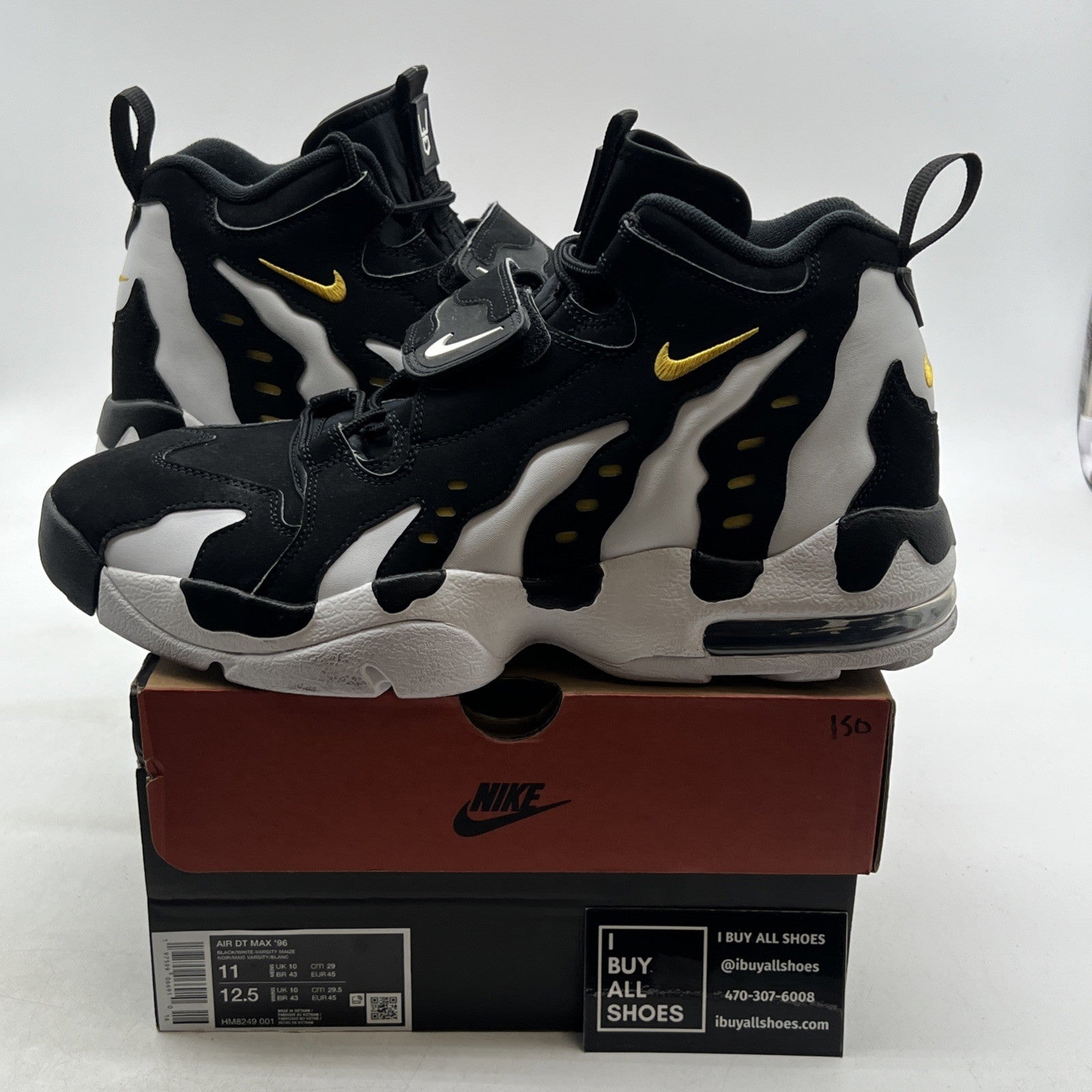 Size 11 -  Air Dt Max ‘96 Black White 2024 Yellow Suede Leather  (HM8249-001)