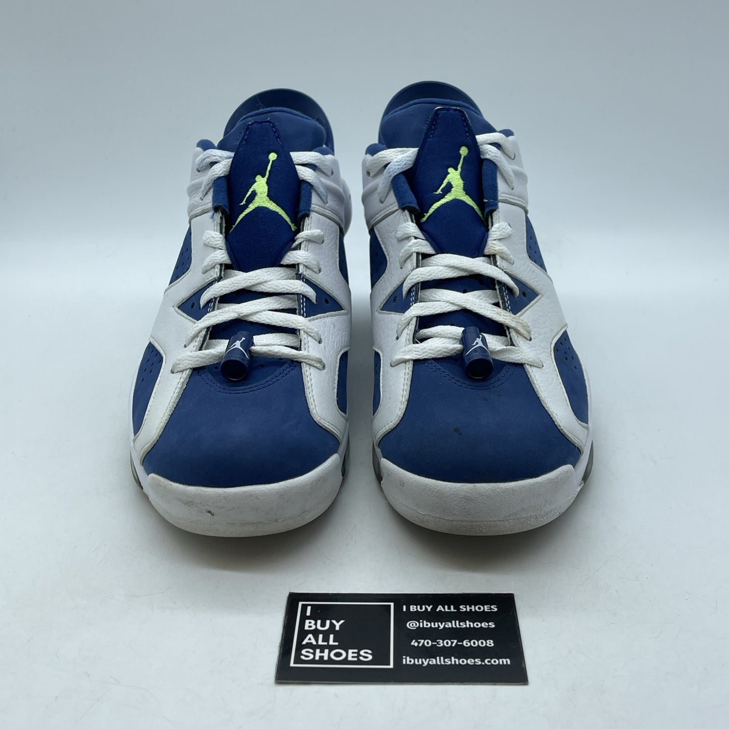 Size 9 - Air Jordan 6 Low Ghost Green Blue White Suede Leather (304401-106)